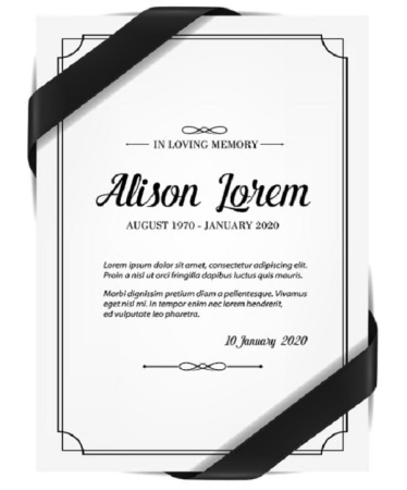 طرح لایه باز آگهی ترحیم سالگرد