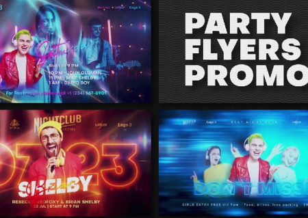 پروژه افتر افکت تیزر تبلیغاتی مهمانی Party Flyers Promo