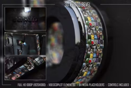 پروژه افتر افکت نمایش گالری عکس سه بعدی 3D Photo Bevel