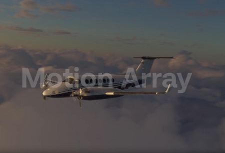 فوتیج هواپیما در حال عبور در غروب خورشید