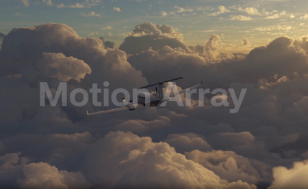 دانلود فوتیج هواپیما در حال عبور در غروب خورشید