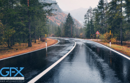 عکس باران در خیابان