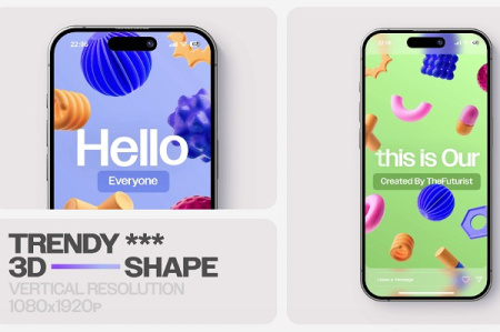 پروژه افتر افکت مجموعه استوری اینستاگرام با اشکال سه بعدی