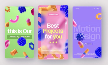 پروژه افتر افکت استوری اینستاگرام Trendy 3D Shape Stories