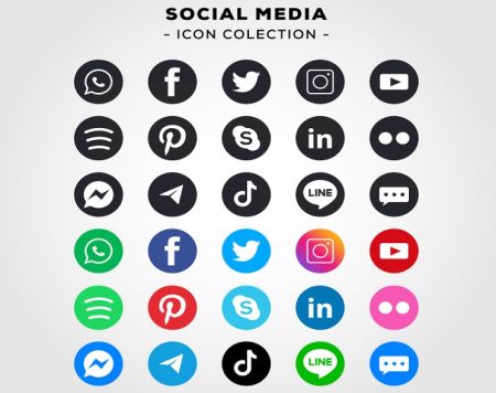 دانلود آیکون شبکه های اجتماعی برای فتوشاپ