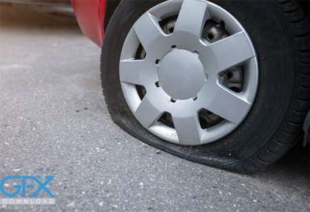 عکس لاستیک پنچر شده