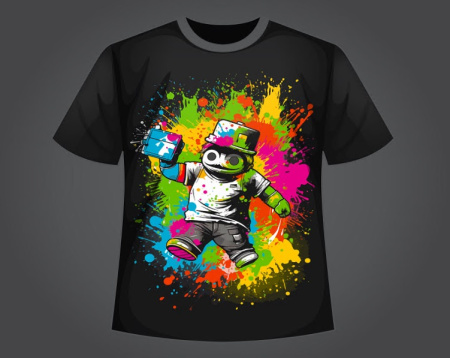 عکس برای چاپ روی تیشرت مشکی