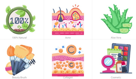 پروژه افتر افکت موشن گرافیک آیکون های زیبایی Beauty Animated