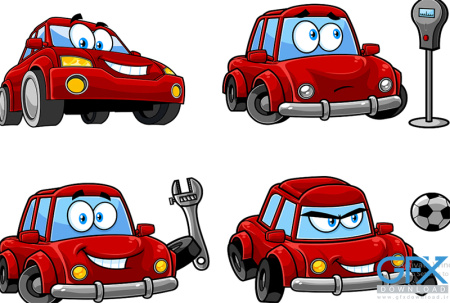 وکتور ماشین کارتونی