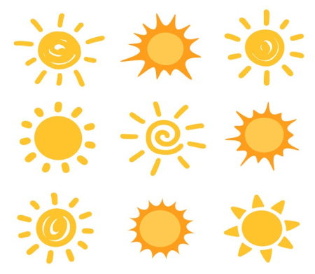 دانلود وکتور خورشید کارتونی