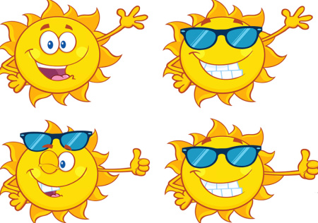 دانلود وکتور کارتونی خورشید