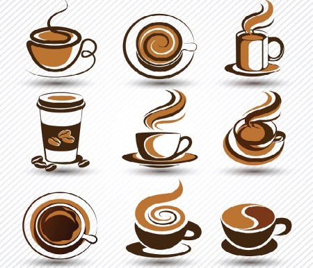 وکتور فنجان قهوه لایه باز