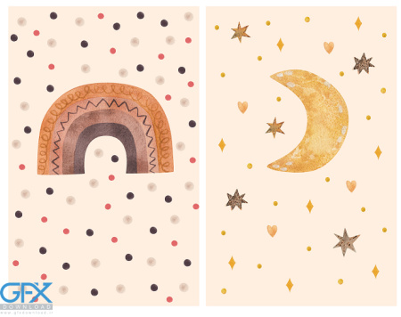 دانلود طرح لایه باز پوستر دیواری اتاق کودک