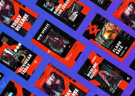 پروژه افتر افکت استوری و ریل اینستاگرام Neontech Techwear