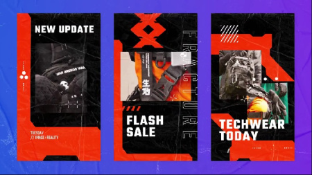 پروژه آماده افتر افکت استوری و ریل اینستاگرام Neontech Techwear