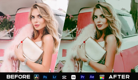 پریست آماده لایت روم با تم رنگی رزگلد Rose Gold Mood