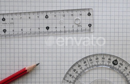 دانلود فوتیج خط کش و مداد Rulers And Pencil On Paper