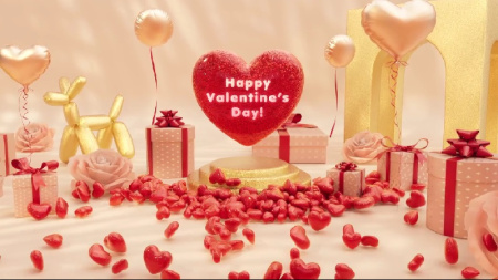 پروژه پریمیر لوگو روز ولنتاین سه بعدی Valentine Day 3D Logo