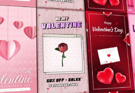 پروژه پریمیر استوری اینستاگرام روز ولنتاین Valentines Stories