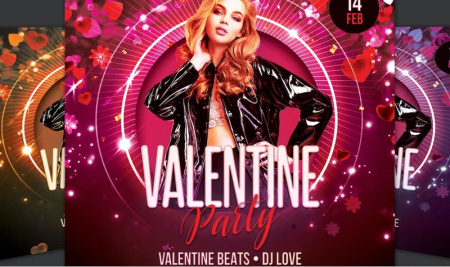 طرح لایه باز پوستر روز ولنتاین