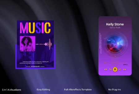 پروژه افتر افکت اکولایزر موزیک Visualizer Design