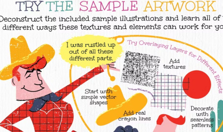 دانلود تکسچر مداد شمعی رنگی Wax Crayon