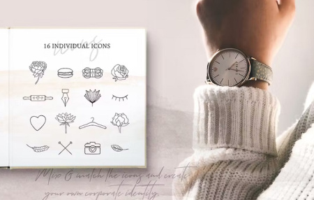 دانلود 18 وکتور لوگو با طراحی زنانه So Female Branding Kit