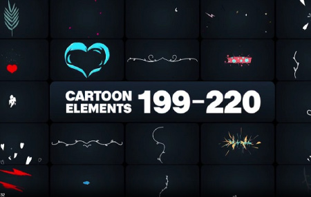 دانلود پروژه افتر افکت عناصر انیمیشنی کارتونی Cartoon Elements