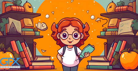 عکس دانش آموز کارتونی دختر
