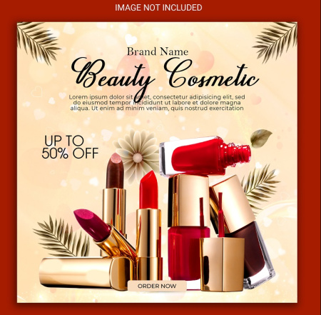 بنر لایه باز لوازم ارایشی