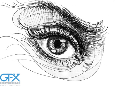عکس چشم برای طراحی با مداد