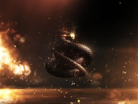 پروژه افتر افکت لوگو با مار آتشی Cinematic Fire Snake Logo