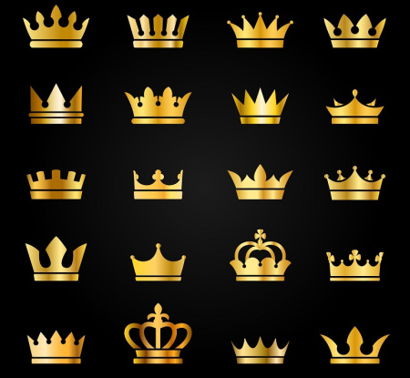 وکتور تاج طلایی لایه باز