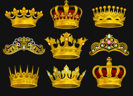 دانلود وکتور تاج طلایی لایه باز