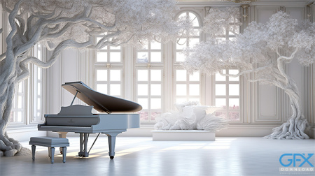 عکس از پیانو سفید