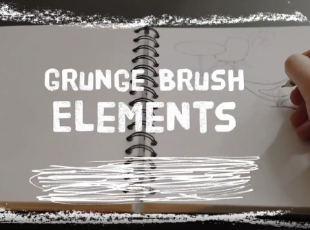 پروژه افتر افکت عناصر براش گرانجی Grunge Brush Elements