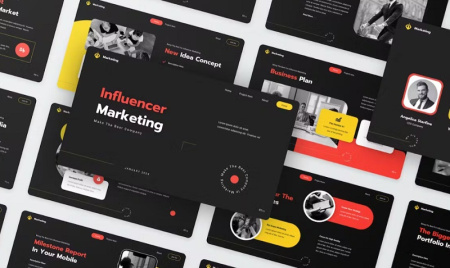 قالب پاورپوینت Influencer Marketing