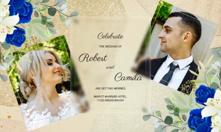 پروژه افتر افکت کارت عروسی گل دار Wedding Invitation