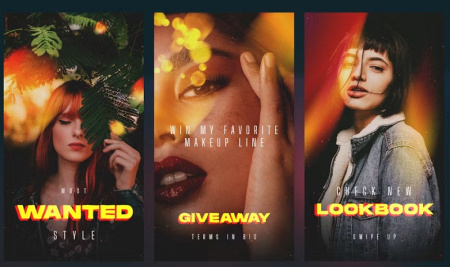 قالب لایه باز استوری اینستاگرام با افکت نور Light Leak Stories