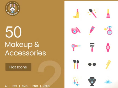 دانلود مجموعه آیکون های لوازم آرایشی Makeup Icons