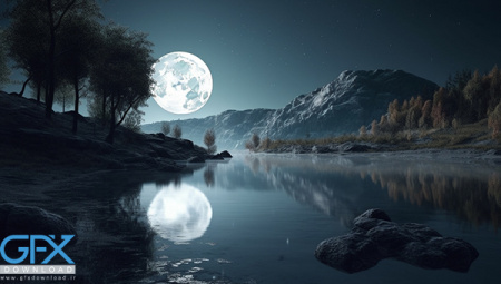 والپیپر ماه در شب