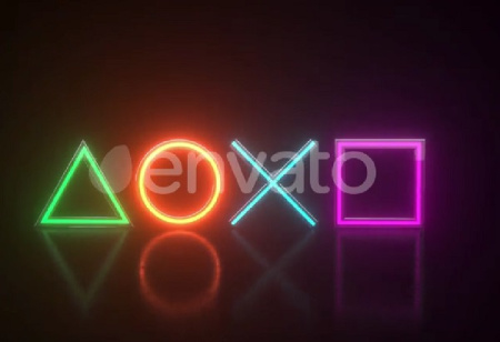 دانلود فوتیج چراغ های نئون هندسی Geometry Neon lights