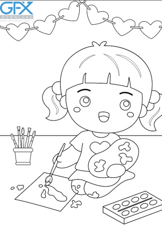 طرح لایه باز نقاشی کودکانه