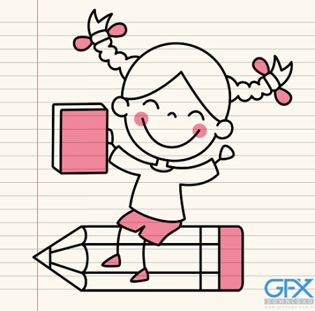 دانلود طرح لایه باز نقاشی کودکانه