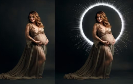 دانلود افکت فتوشاپ حلقه نورانی Maternity silver light ring