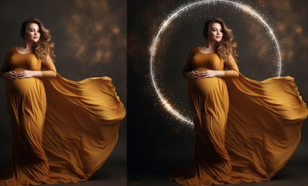 دانلود 32 افکت فتوشاپ حلقه نورانی Maternity silver light ring