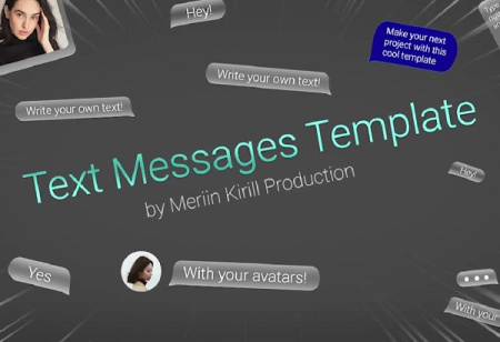 پروژه پریمیر بسته نمایشی پیام های متنی Text Messages