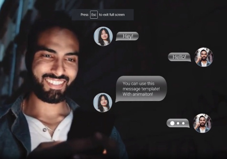 پروژه پریمیر نمایش پیام های متنی Text Messages