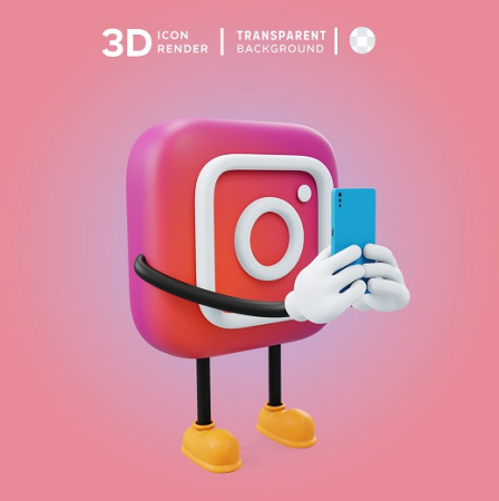 آیکون سه بعدی اینستاگرام