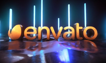 پروژه افتر افکت لوگو 3بعدی Golden Neon Logo Intro